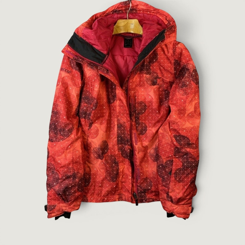 Adidas Climaproof Ski Jacket Womens S Red RECCO Rescue Reflector Geom Snowboard
